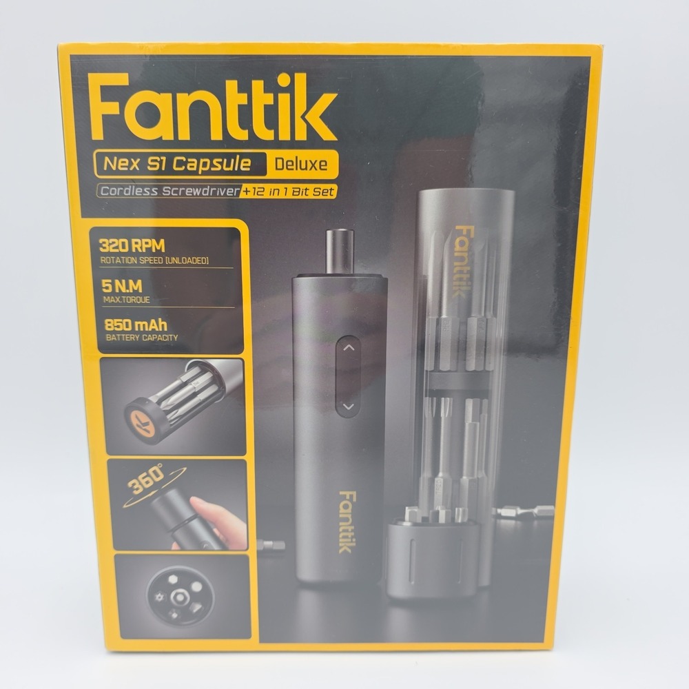 Fanttik Nex S1 Capsule Deluxe 3.7V Cordless Screwdriver Bundle + 12-Bits Set